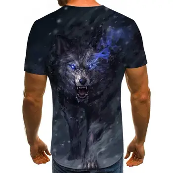 Najnoviji Wolf 3D ispis životinja cool smiješno t-shirt muški kratkih rukava ljeto hip-hop vrhovima tees moda majica veličina XXS-6XL