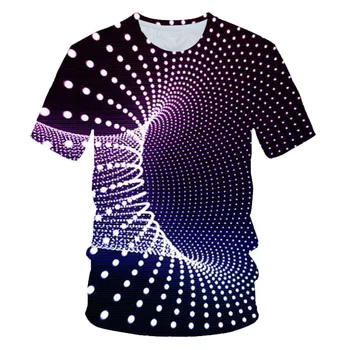 Geometrija tunel t-shirt muški-O-izrez kratki rukav majica Muškarci/Žene vrhovima t ljeto kvalitetan hip-hop ulica 3D t-shirt
