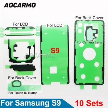 10 compl./lot za Samsung Galaxy S9 SM-G9600 LCD zaslon+stražnji poklopac pretinca za baterije+objektiv kamere vodootporna ljepila Traka oznaka