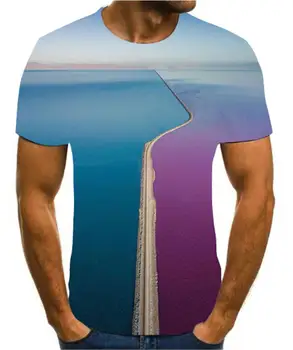 3D je nova popularna animacija krajolik kreativne Art dizajn šarene smiješne majice za muškarce kratkih rukava S-6xl Street Style