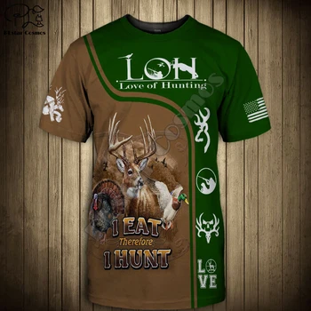 Muške women Deer Hunting t shirt hunter Summer 3d tshirts ribolov fish reaper print tees casual short sleeve tops outwear