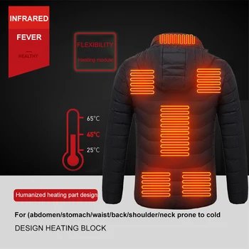 ZYNNEVA 2020 New Winter Heating Jackets Men Women USB Thermal Heated Odjeca Skiing Hiking Hunting Camping Heat Coats GK6109-9